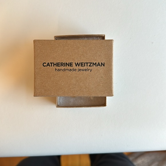 Catherine Weitzman Gold Plated Circular Pendant Necklace with Clear Crystals - Picture 7 of 7